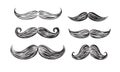 Black mustache icons Royalty Free Stock Photo