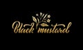 Black mustard golden text with color gradient