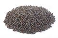 Black mustard seeds on white Royalty Free Stock Photo