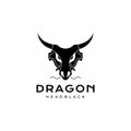 Black myth dragon with horn logo design