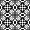 Black n white christmas flowers seamless pattern background illustration Royalty Free Stock Photo
