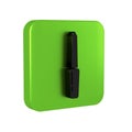 Black Nail file icon isolated on transparent background. Manicure tool. Green square button.