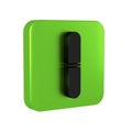 Black Nail file icon isolated on transparent background. Manicure tool. Green square button.