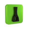 Black Nail polish bottle icon isolated on transparent background. Green square button.