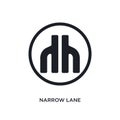 black narrow lane isolated vector icon. simple element illustration from traffic signs concept vector icons. narrow lane editable