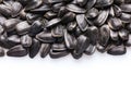 Black, natural, roast sunflower seeds isolated on white background. For texture or background Royalty Free Stock Photo