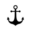 Black navy anchor icon or logo