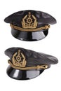 Black naval cap in two angles