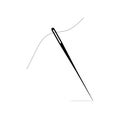 Black needle icon isolated on white