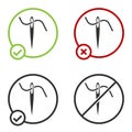 Black Needle for sewing with thread icon isolated on white background. Tailor symbol. Textile sew up craft sign Royalty Free Stock Photo