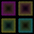 Black and Neon pattern with geometric pattern of squares Royalty Free Stock Photo