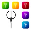 Black Neptune Trident icon isolated on white background. Set icons in color square buttons. Vector Royalty Free Stock Photo
