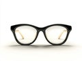 Black nerd eyeglasses, isolated on a white background, used as a design element in a 3D rendering. Royalty Free Stock Photo
