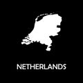 Black Netherlands map with region borders Royalty Free Stock Photo