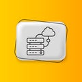 Black Network cloud connection icon isolated on yellow background. Social technology. Cloud computing concept. Silver Royalty Free Stock Photo