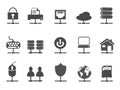 Black network connection icons set