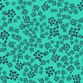 Black Neural network icon isolated seamless pattern on green background. Artificial intelligence AI. Vector Royalty Free Stock Photo