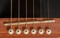 Black new guitar strings closeup Royalty Free Stock Photo