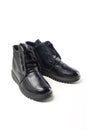 Black new leather shoes Royalty Free Stock Photo