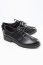 Black new leather shoes Royalty Free Stock Photo