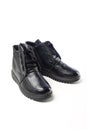 black new leather shoes Royalty Free Stock Photo