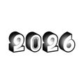 Black 2026 new year text number halftone style design Royalty Free Stock Photo