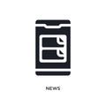 black news isolated vector icon. simple element illustration from mobile app concept vector icons. news editable logo symbol