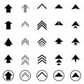 Black next up arrows set digital symbol pointer icons logo sign button collection. EPS 10 modern flat simple cursor vector Royalty Free Stock Photo