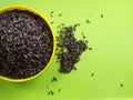 Black Niger seeds, Guizotia abyssinica Royalty Free Stock Photo