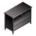 Black night stand icon, isometric style Royalty Free Stock Photo