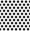 Black nine pointed star on white background