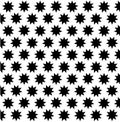 Black nine pointed star on white background