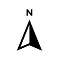 Black North arrow Icon.