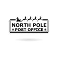 Black North Pole, post office sign or stamp icon or logo Royalty Free Stock Photo