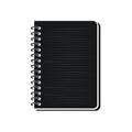Black Notebook with Wire Binding and Lined Pages for Writing or Drawing Royalty Free Stock Photo
