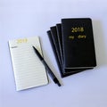 5 black notebooks, which will be recorded plans, favorites, goals, budget, achievements in the coming new 2019 year.