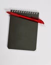 Black Notepad pen isolated on white background Royalty Free Stock Photo