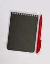 Black Notepad pen isolated on white background Royalty Free Stock Photo