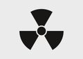 Black nuclear danger icon. Atomic sign with black stripes Royalty Free Stock Photo