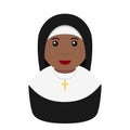 Black Nun Christian Sister Avatar Flat Icon