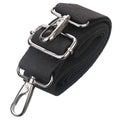 Black nylon belt with metal clasps, hook carabiners Royalty Free Stock Photo
