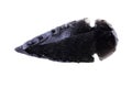 Black Obsidian Stone Arrow Head On White Background Royalty Free Stock Photo