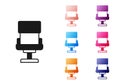 Black Office chair icon isolated on white background. Armchair sign. Set icons colorful. Vector Royalty Free Stock Photo