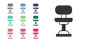 Black Office chair icon isolated on white background. Set icons colorful. Vector Royalty Free Stock Photo