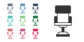 Black Office chair icon isolated on white background. Set icons colorful. Vector Royalty Free Stock Photo