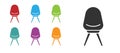 Black Office chair icon isolated on white background. Set icons colorful. Vector Illustration Royalty Free Stock Photo