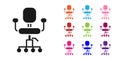 Black Office chair icon isolated on white background. Set icons colorful. Vector Illustration Royalty Free Stock Photo