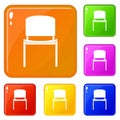 Black office chair icons set vector color Royalty Free Stock Photo