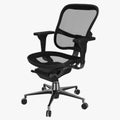 Black office chair isolated on white 3D Illustration Royalty Free Stock Photo