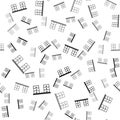 Black Office desk icon isolated seamless pattern on white background. Vector Royalty Free Stock Photo